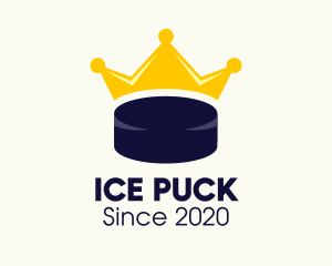 Ice Hockey Puck Crown logo design