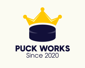 Puck - Ice Hockey Puck Crown logo design