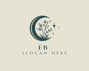 Organic Floral Moon  Logo