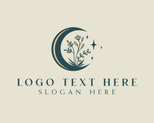 Organic Floral Moon  Logo