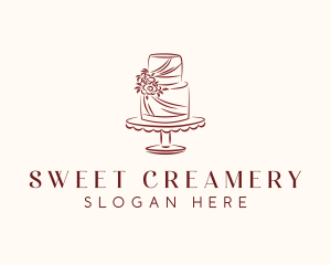 Floral Cake Baking logo design