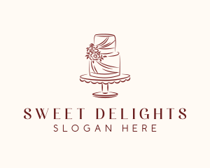 Floral Cake Baking logo design