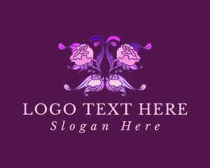 Butterfly - Floral Butterfly Rose logo design