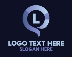 Social Network - Violet Text Bubble Letter logo design