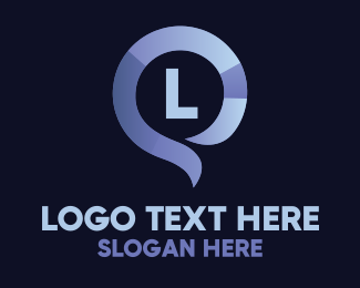 Violet Text Bubble Letter Logo