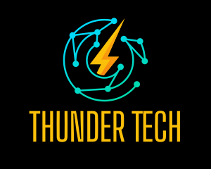 Thunder Bolt Circuit  logo design