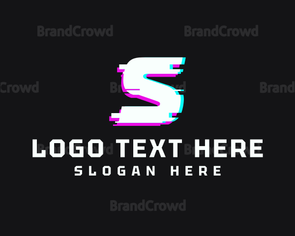 Italic Glitch Letter S Logo