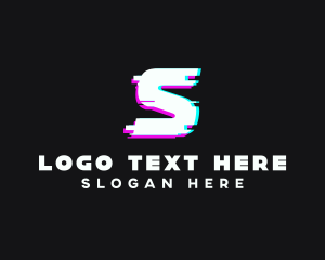 Letter S - Italic Glitch Letter S logo design