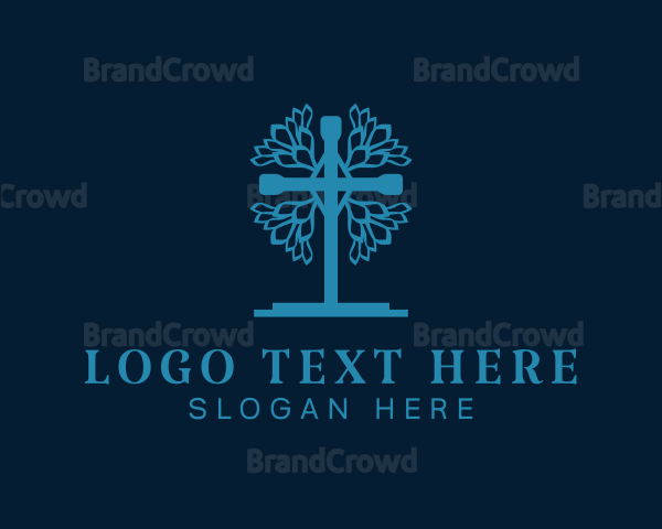 Blue Crucifix Church Logo