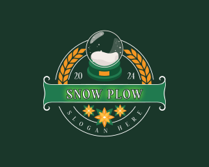 Snow Globe Poinsettia logo design