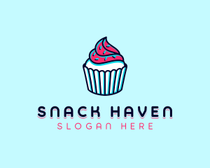 Sprinkle Cupcake Dessert logo design