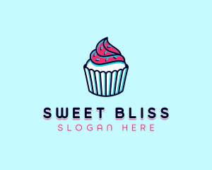 Sprinkle Cupcake Dessert logo design