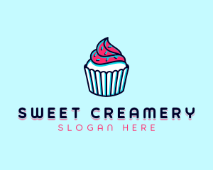 Sprinkle Cupcake Dessert logo design