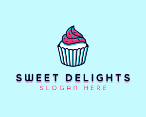 Sprinkle Cupcake Dessert logo design