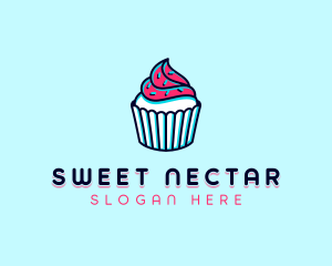 Sprinkle Cupcake Dessert logo design