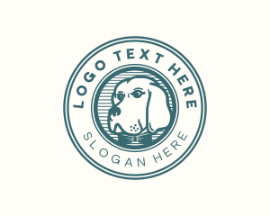 Badge - Hipster Bowtie Dog logo design