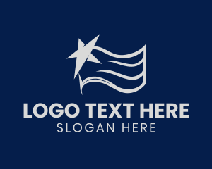 Abstract Star Wave Flag logo design