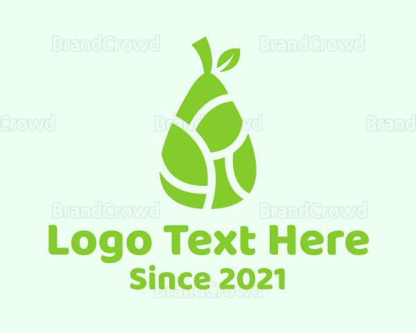 Green Pear Fruit Logo