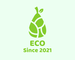 Organic Produce - Green Pear Fruit logo design