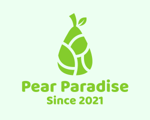 Green Pear Fruit  logo design