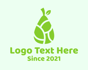 Organic Produce - Green Pear Fruit logo design