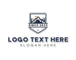 Hiker - Adventure Mountain Trekking logo design