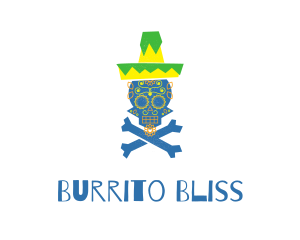 Burrito - Skull Day of the Dead logo design