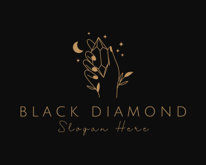 Golden Hand Diamond logo design