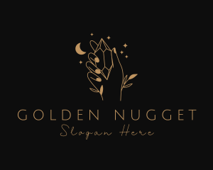 Golden Hand Diamond logo design