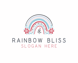 Nursery Butterfly Rainbow logo design