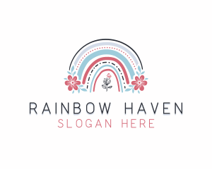 Nursery Butterfly Rainbow logo design