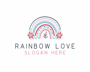 Nursery Butterfly Rainbow logo design