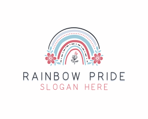 Nursery Butterfly Rainbow logo design