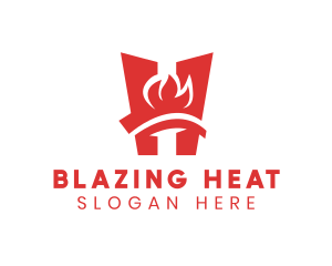 Flammable - Flaming Letter H logo design