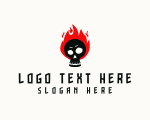 Skull - Spooky Fire Skull logo design