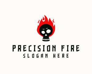 Spooky Fire Skull logo design