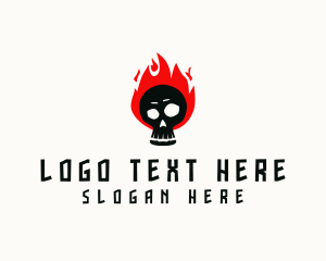 Music - Spooky Fire Skull logo design