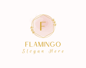 Beauty Floral Watercolor Hexagon Logo