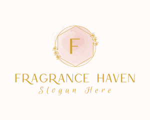 Beauty Floral Watercolor Hexagon logo design