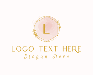 Beauty Floral Watercolor Hexagon Logo