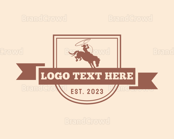 Cowboy Horse Badge Logo