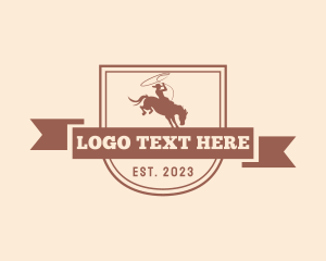 Horse Race - Cowboy Horse Badge logo design