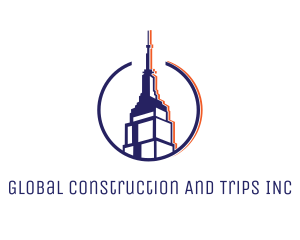 Blue Skyscraper Building logo design