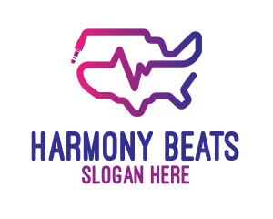 USA Stroke Music Beat logo design
