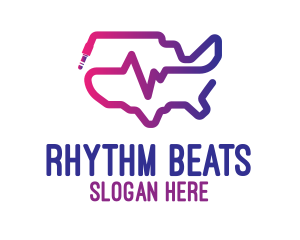 Edm - USA Stroke Music Beat logo design