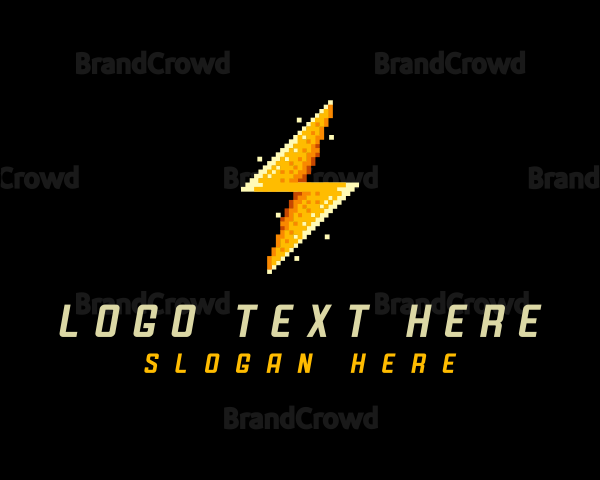 Pixel Lightning Bolt Logo