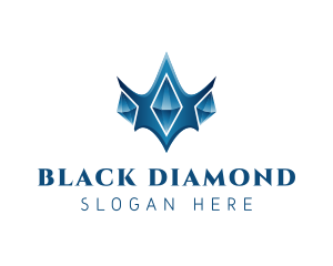 Blue Diamond Crown logo design