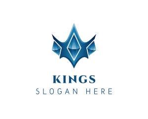 Blue Diamond Crown logo design