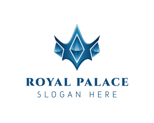 Blue Diamond Crown logo design