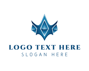 Royalty - Blue Diamond Crown logo design